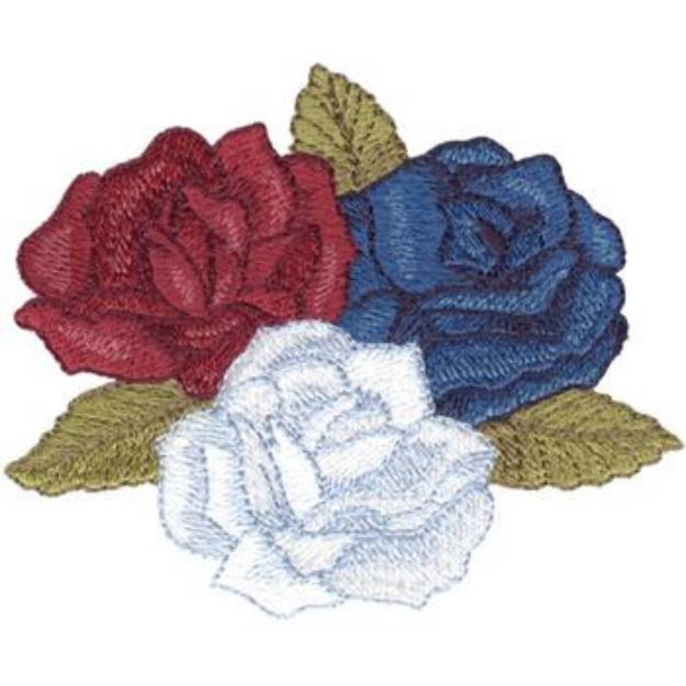 Picture of Patriotic Roses Machine Embroidery Design