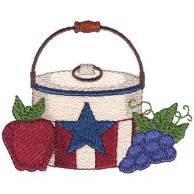 Picture of Americana Lunch Pail Machine Embroidery Design