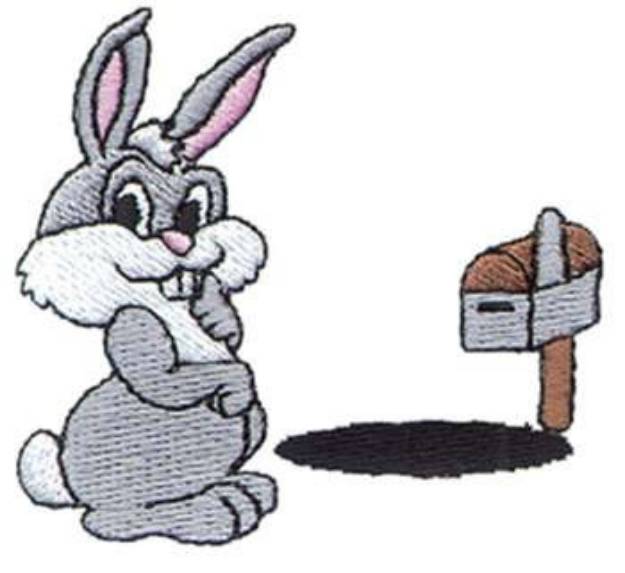 Picture of Bunny with Mailbox Machine Embroidery Design