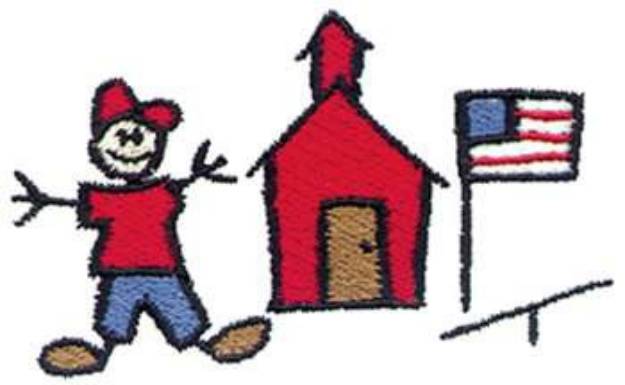 Picture of Schoolhouse Scene Machine Embroidery Design