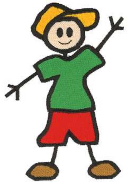 Picture of Stick Figure Boy Machine Embroidery Design