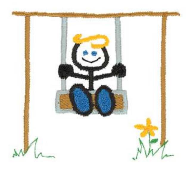 Picture of Child On Swing Machine Embroidery Design