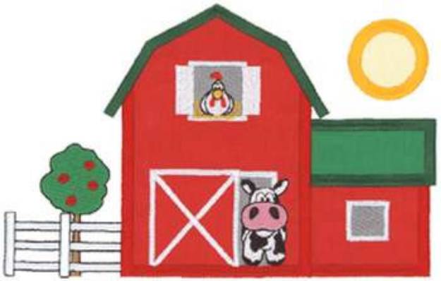 Picture of Barn Applique Machine Embroidery Design