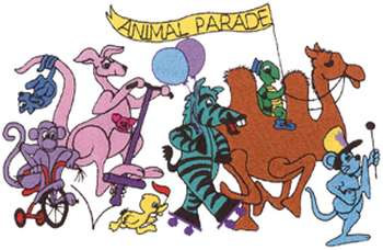 Animal Parade Machine Embroidery Design
