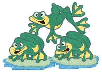 Leap Frogs Machine Embroidery Design