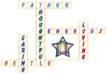 Father Crossword Machine Embroidery Design