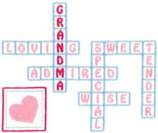 Picture of Grandma Crossword Machine Embroidery Design