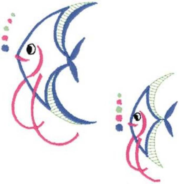 Picture of Angel Fish Machine Embroidery Design