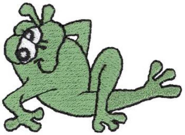 Picture of Reclining Frog Machine Embroidery Design