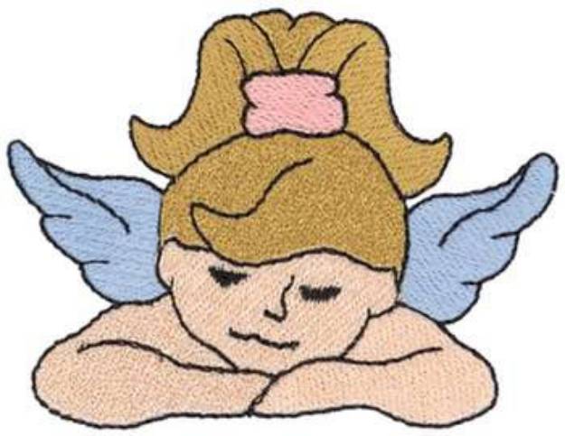 Picture of Girl Angel Machine Embroidery Design