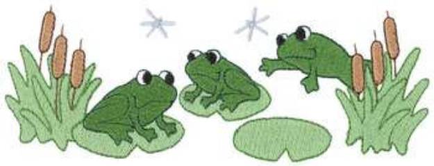 Picture of Frogs On Lilly Pads Machine Embroidery Design