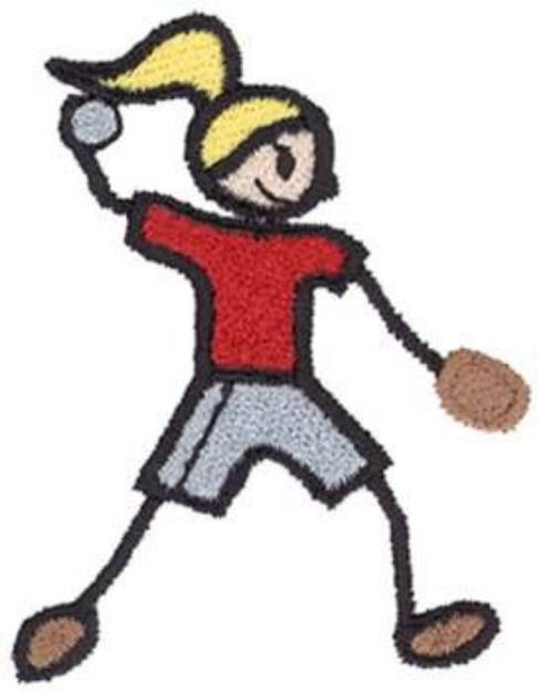 Picture of Softball Girl Machine Embroidery Design