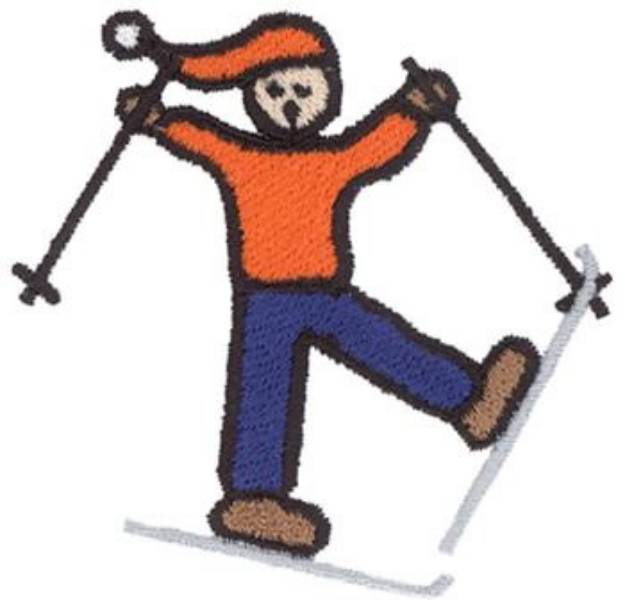 Picture of Skier Machine Embroidery Design