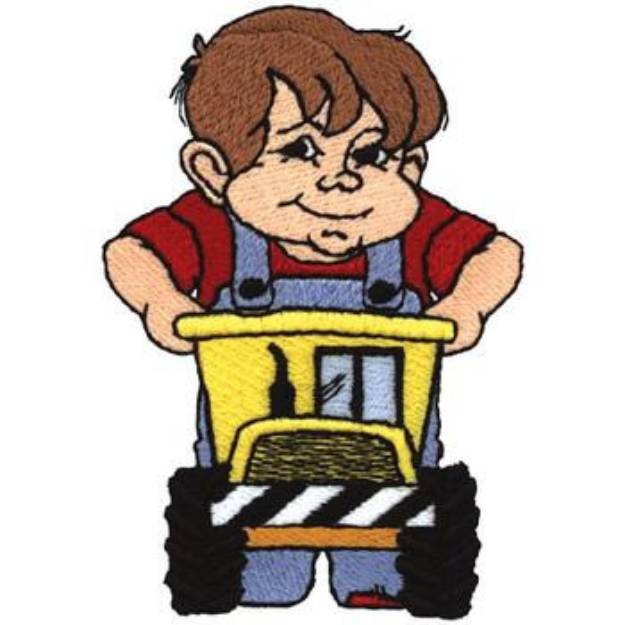 Picture of Boy With Truck Machine Embroidery Design