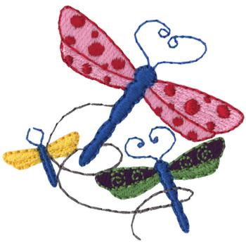 Dragonflies Machine Embroidery Design
