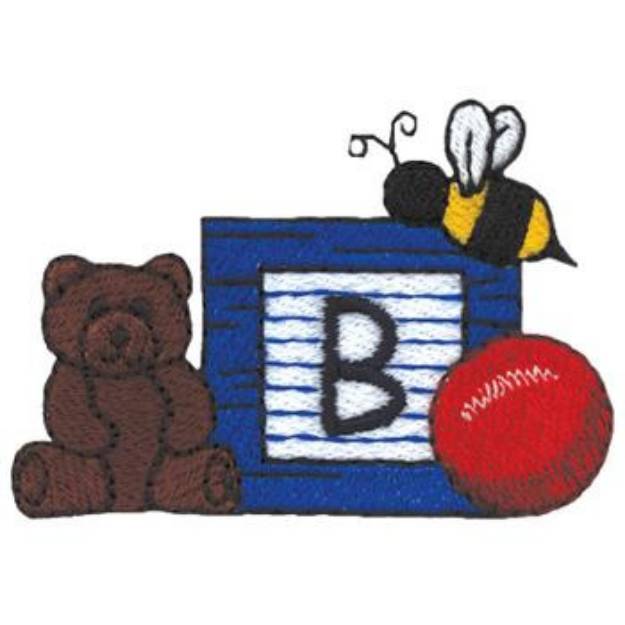 Picture of Bear Block & Ball Machine Embroidery Design