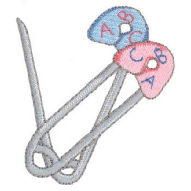 Picture of Diaper Pins Machine Embroidery Design