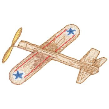 Balsa Wood Airplane Machine Embroidery Design