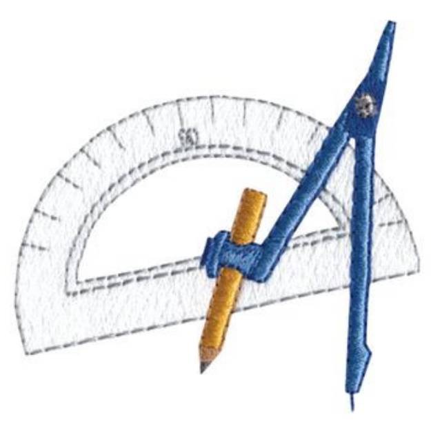 Picture of Protractor & Compass Machine Embroidery Design