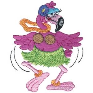 Picture of Hula Flamingo Machine Embroidery Design