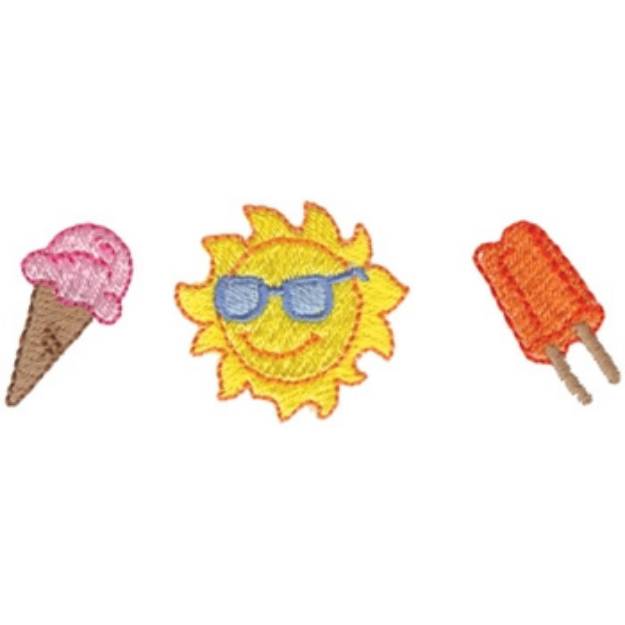 Picture of Sun  Cone & Popsicle Machine Embroidery Design