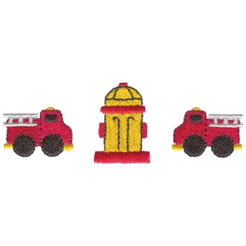 Fire Engines & Hydrant Machine Embroidery Design