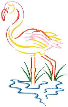 Small Flamingo Machine Embroidery Design