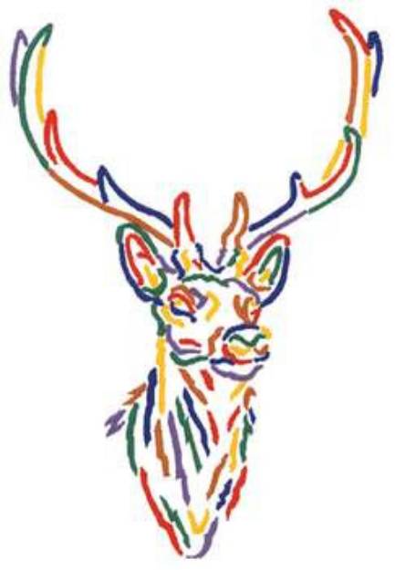 Picture of Small Elk Outline Machine Embroidery Design