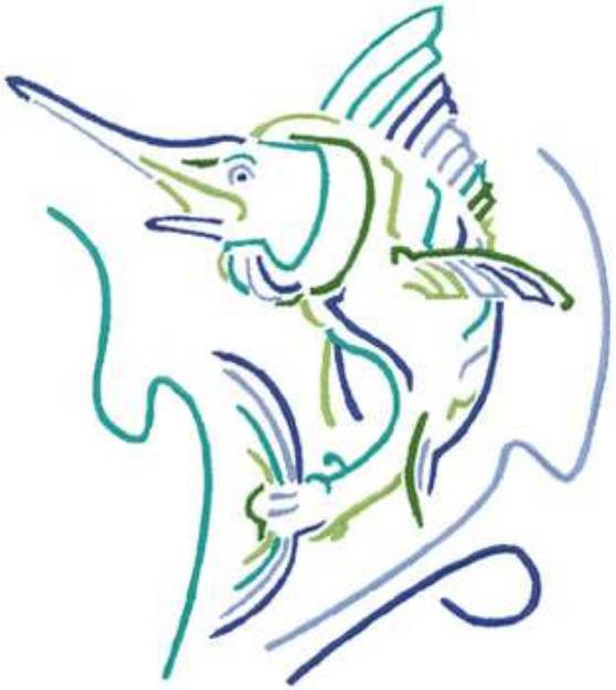 Picture of Small Marlin Machine Embroidery Design