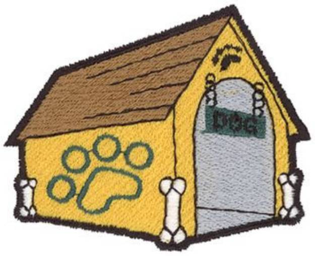 Picture of Dog House Machine Embroidery Design