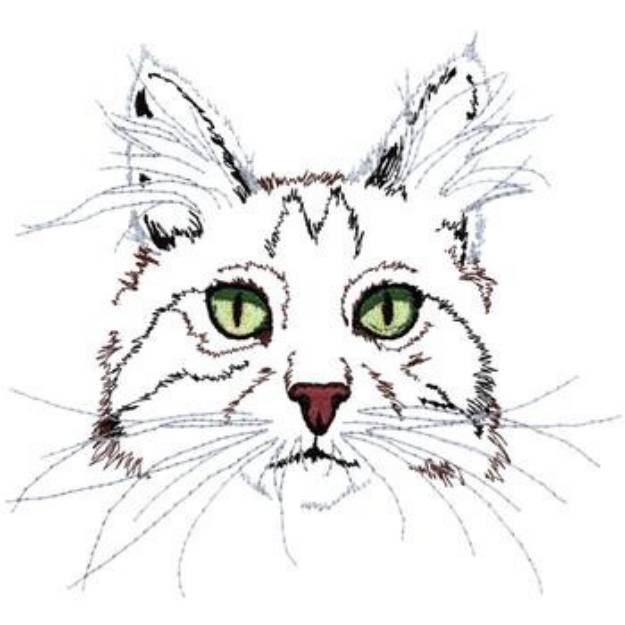 Picture of Tabby Cat Machine Embroidery Design