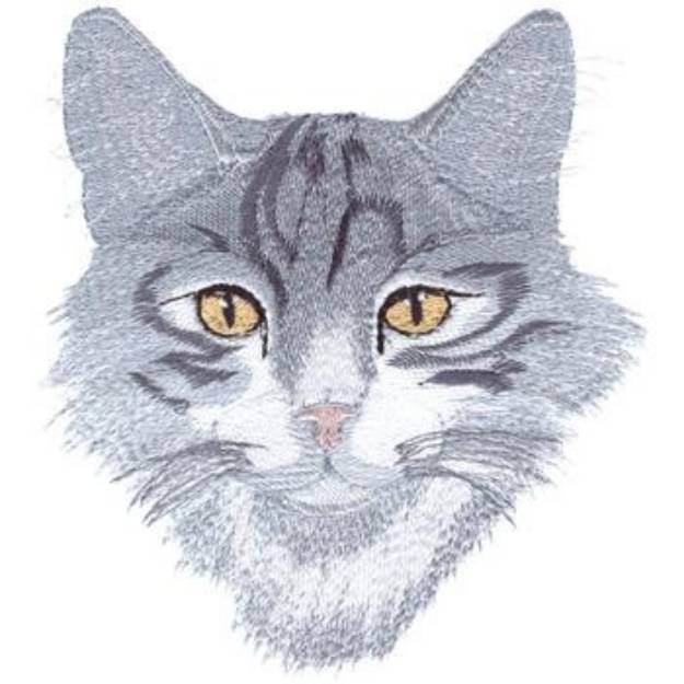 Picture of Blue & White Tabby Machine Embroidery Design