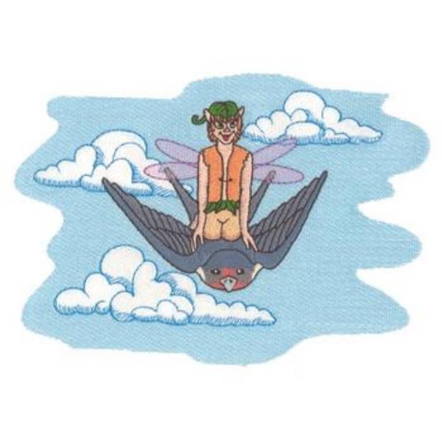 Picture of Boy Fairie Flying Machine Embroidery Design