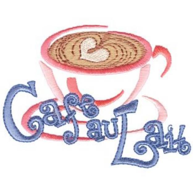 Picture of Cafe Au Lait Machine Embroidery Design