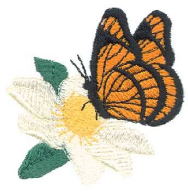 Picture of Flower & Butterfly Machine Embroidery Design