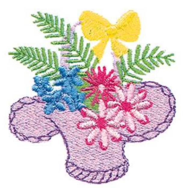 Picture of Basket Of Flowers Machine Embroidery Design