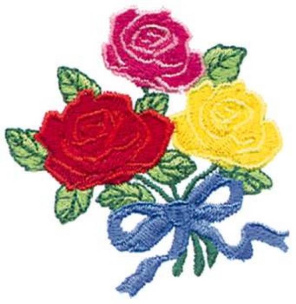 Picture of Roses With Ribbon Machine Embroidery Design