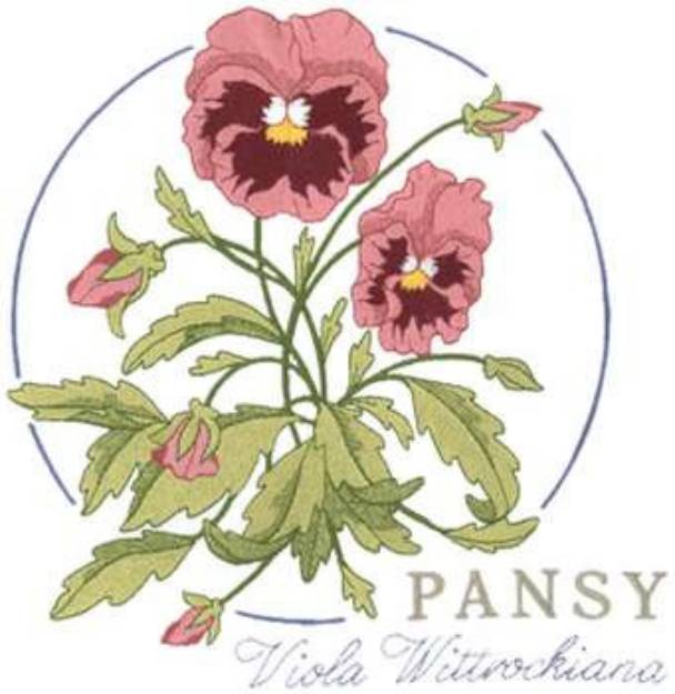 Picture of Pansies Machine Embroidery Design