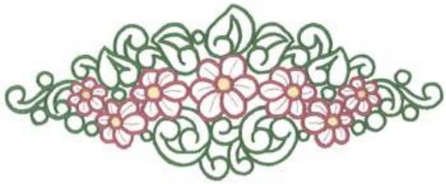 Picture of Floral Scroll Machine Embroidery Design