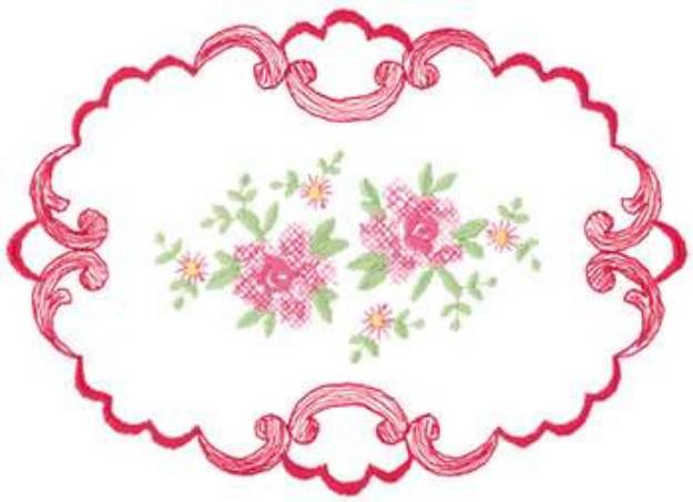 Picture of Floral Scroll Machine Embroidery Design