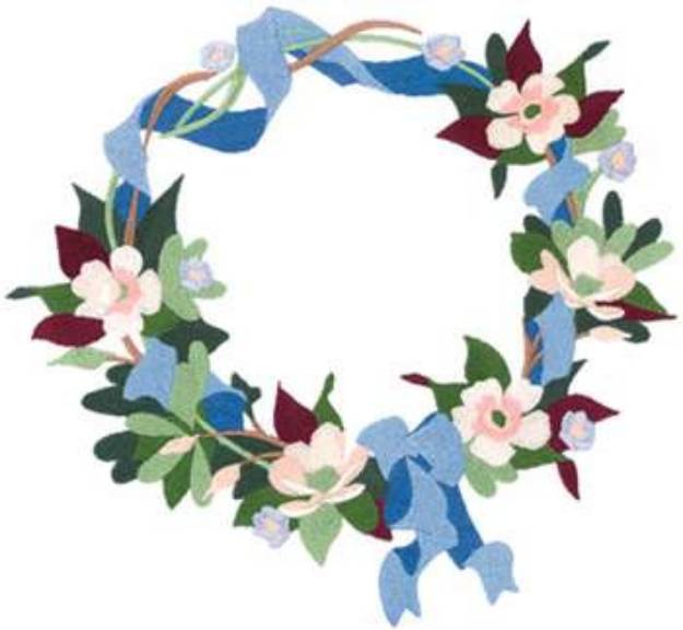 Picture of Floral Wreath Machine Embroidery Design