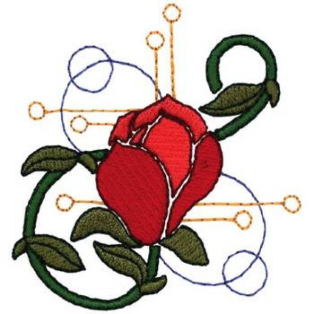 Picture of Magnolia Art Nouveau Machine Embroidery Design