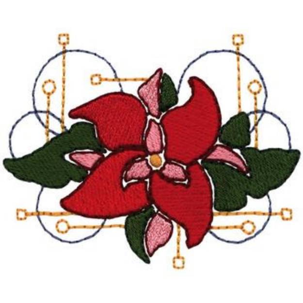 Picture of Poinsettia Art Nouveau Machine Embroidery Design