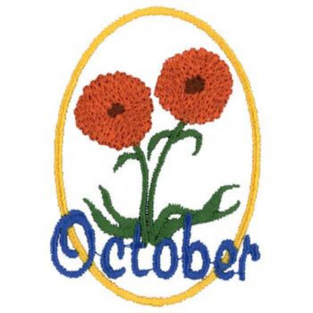 Picture of October - Calendula Machine Embroidery Design