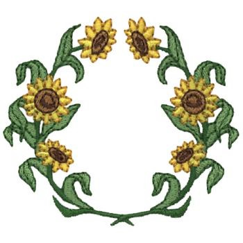 Sunflower Wreath Machine Embroidery Design