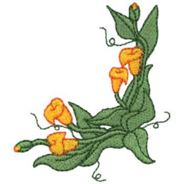 Picture of Calla Lily Corner Machine Embroidery Design