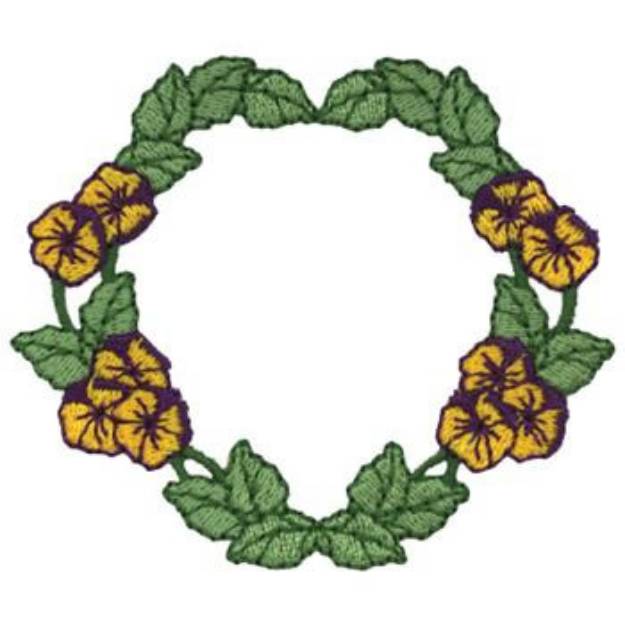 Picture of Pansy Frame Machine Embroidery Design