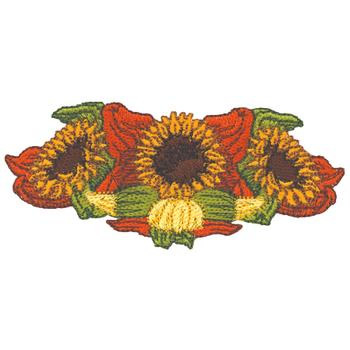 Sunflowers & Leaves Machine Embroidery Design