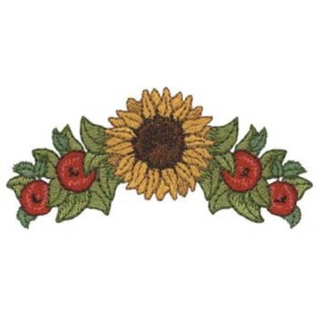 Picture of Sunflower & Apple Machine Embroidery Design