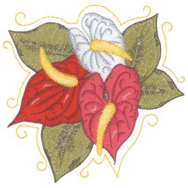 Picture of Anthurium Machine Embroidery Design